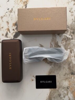 Serpenti Bulgari Brown and Gold Sunglasses with Case